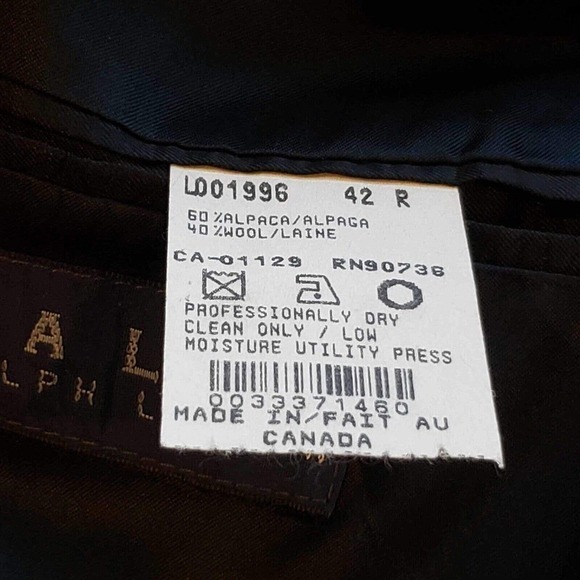 POLO RALPH LAUREN Wool Alpaca Tweed Blazer Jacket Sport Coat Herringbone 42 R - Picture 7 of 10